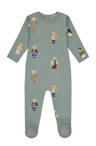 Crew Lounge Teddy Pattern Lounge Footie - Jade