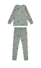 Load image into Gallery viewer, Crew Lounge Teddy Pattern Lounge Crewneck Set - Jade