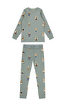 Crew Lounge Teddy Pattern Lounge Crewneck Set - Jade