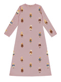 Crew Lounge Teddy Pattern Lounge Nightgown - Dusk