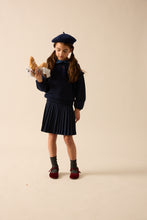 Load image into Gallery viewer, Lil Legs Denim Collar Ruffle Sweatshirt - Navy
