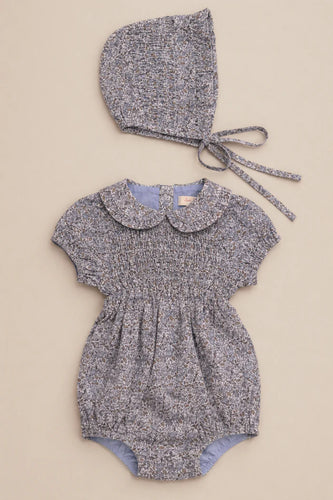 Apparelel Whitmore Romper And Bonnet - Lilac Floral