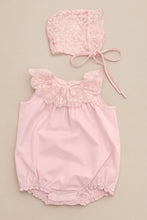 Load image into Gallery viewer, Apparelel Mayfair Romper And Bonnet - Rose
