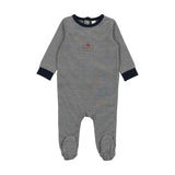 Lil Legs Striped Lounge Footie - Navy