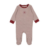 Lil Legs Striped Lounge Footie - Rosewood