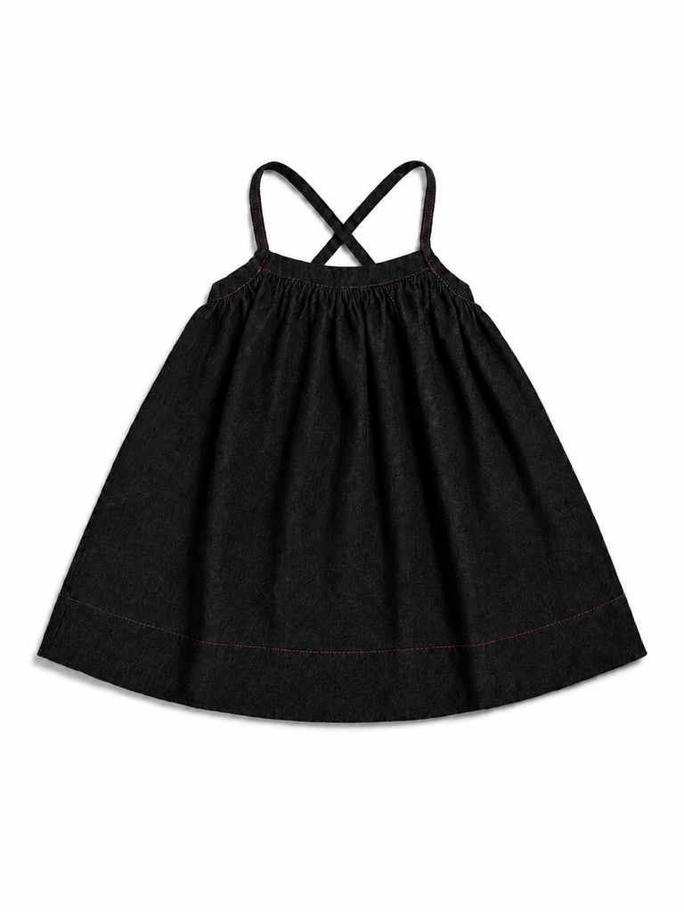 Madeline Girls Black Denim Pinafore – Moonlight