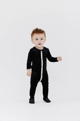 Crew Ribbed Velour Romper - Black