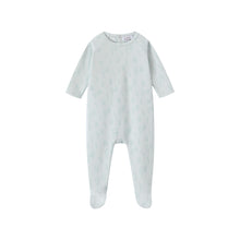 Load image into Gallery viewer, Oubon All Over Bunny Print Footie - Blue