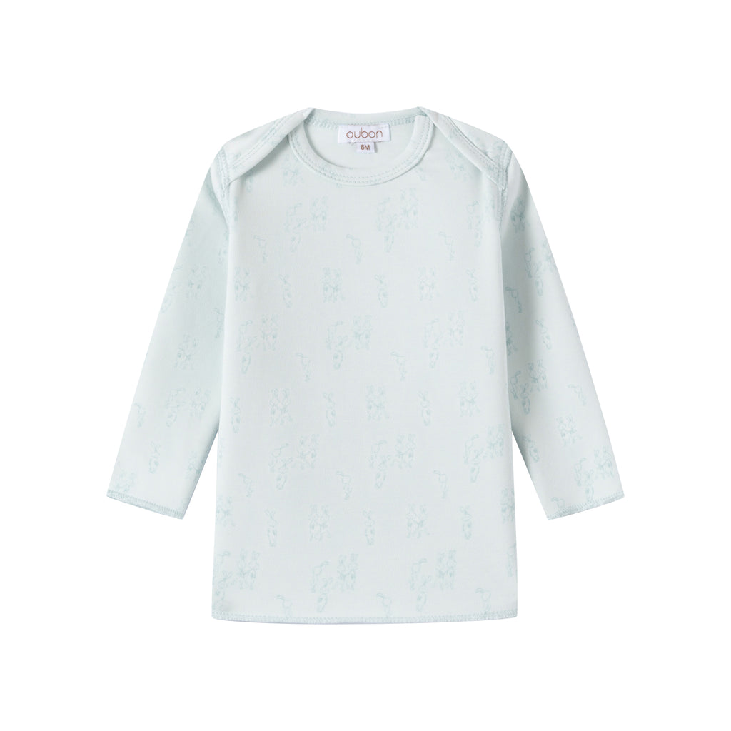 Oubon Boys Bunny Print Two Piece Set And Bonnet