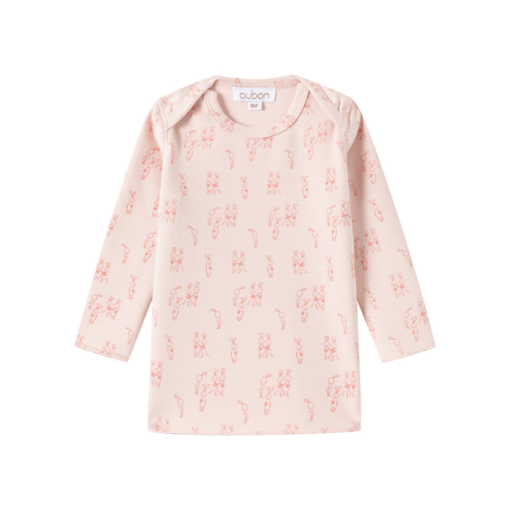 Oubon Girls Bunny Print Two Piece Set And Bonnet