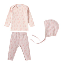 Load image into Gallery viewer, Oubon Girls Bunny Print Two Piece Set And Bonnet