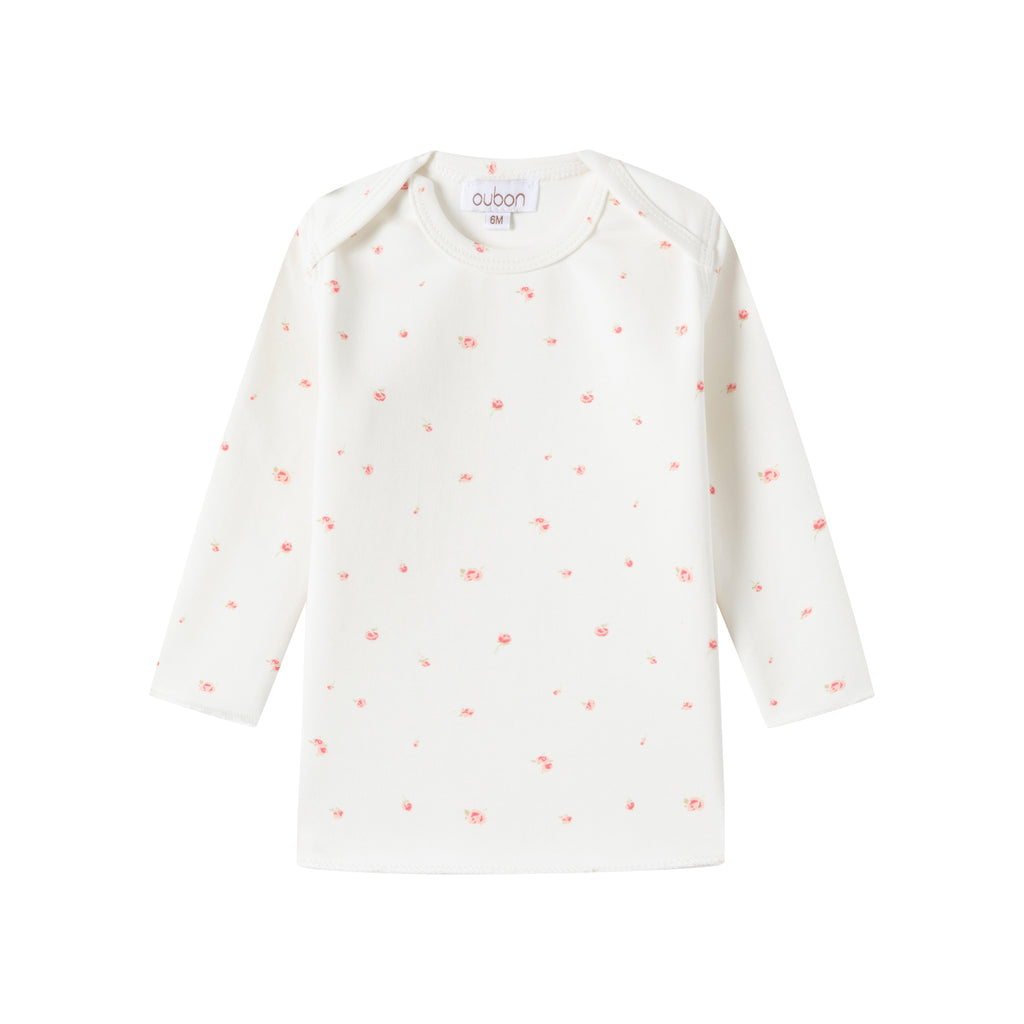 Oubon Girls Rose Pink Floral Two Piece Set And Bonnet
