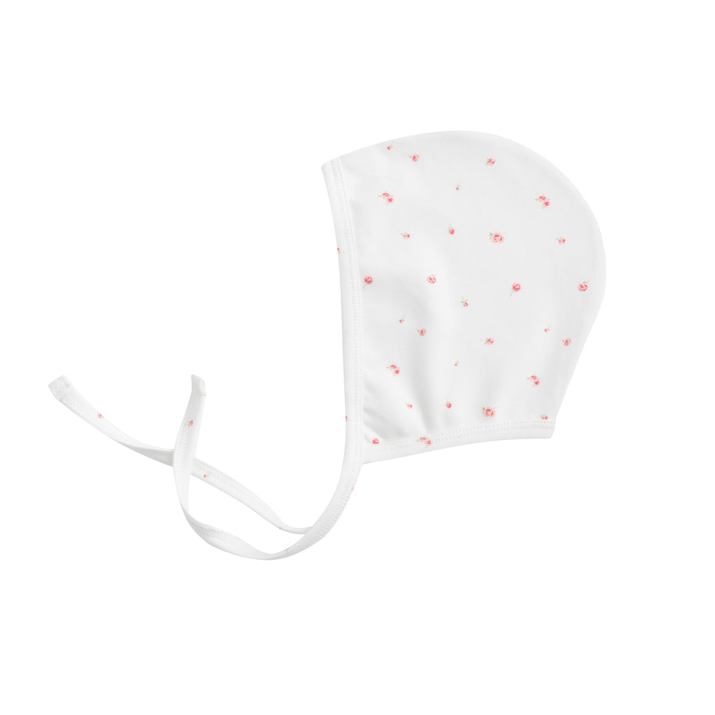 Oubon Girls Rose Pink Floral Two Piece Set And Bonnet