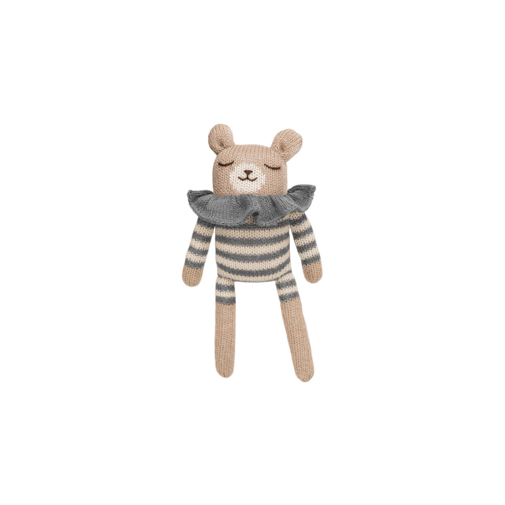 Main Sauvage Teddy Knit Toy - Slate Striped Romper