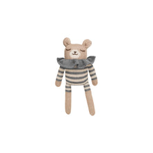 Load image into Gallery viewer, Main Sauvage Teddy Knit Toy - Slate Striped Romper