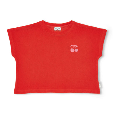 Petit Blush Cherry Towel Top - Grenadine