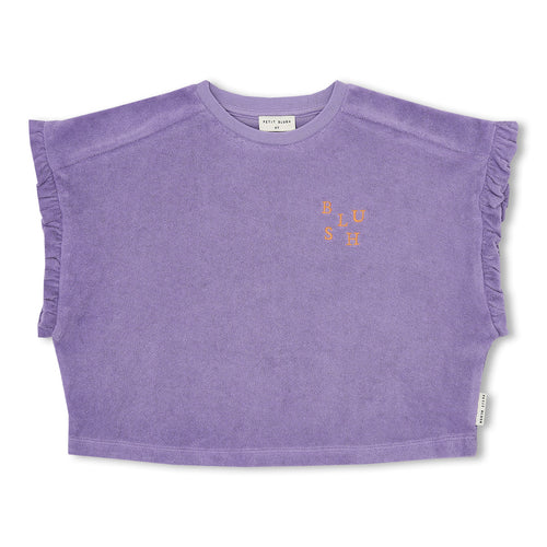 Petit Blush Ruffle Towel Top - Chalk Violet