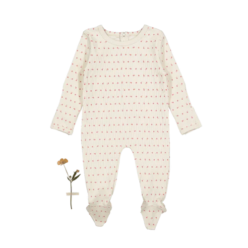 Lovely Littles Printed Footie - Mia Pink