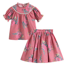 Load image into Gallery viewer, Cera Una Volta Kaya Shirt And Skirt Set - Pink Flowers