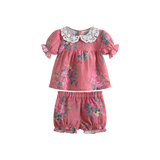 Cera Una Volta Franki Set - Pink Flowers (Cream Collar)