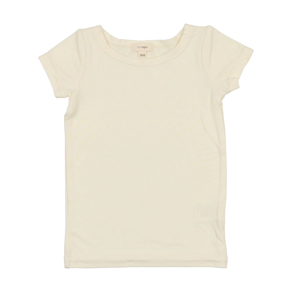 Lil Legs Bamboo Tee Short Sleeve - Cream