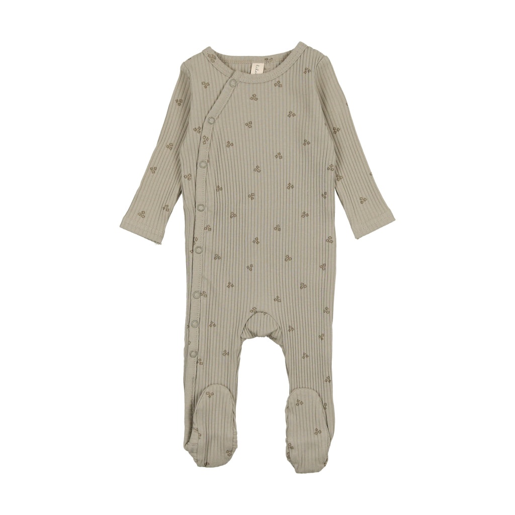 Lil Legs Side Snap Flower Footie & Bonnet - Sage