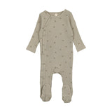 Lil Legs Side Snap Flower Footie & Bonnet - Sage