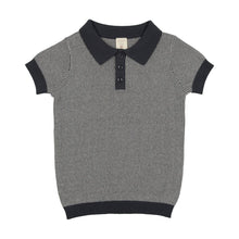 Load image into Gallery viewer, Lil Legs Knit Polo Short Sleeve - Off Navy Stripe