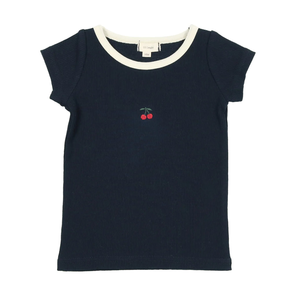 Lil Legs Short Sleeve Tee - Navy/Cherry