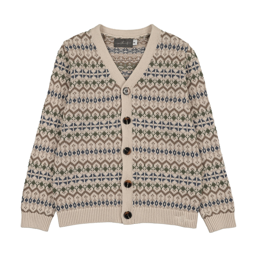 Sweet Threads Cinder Meadow Cardigan - Cream Patterned