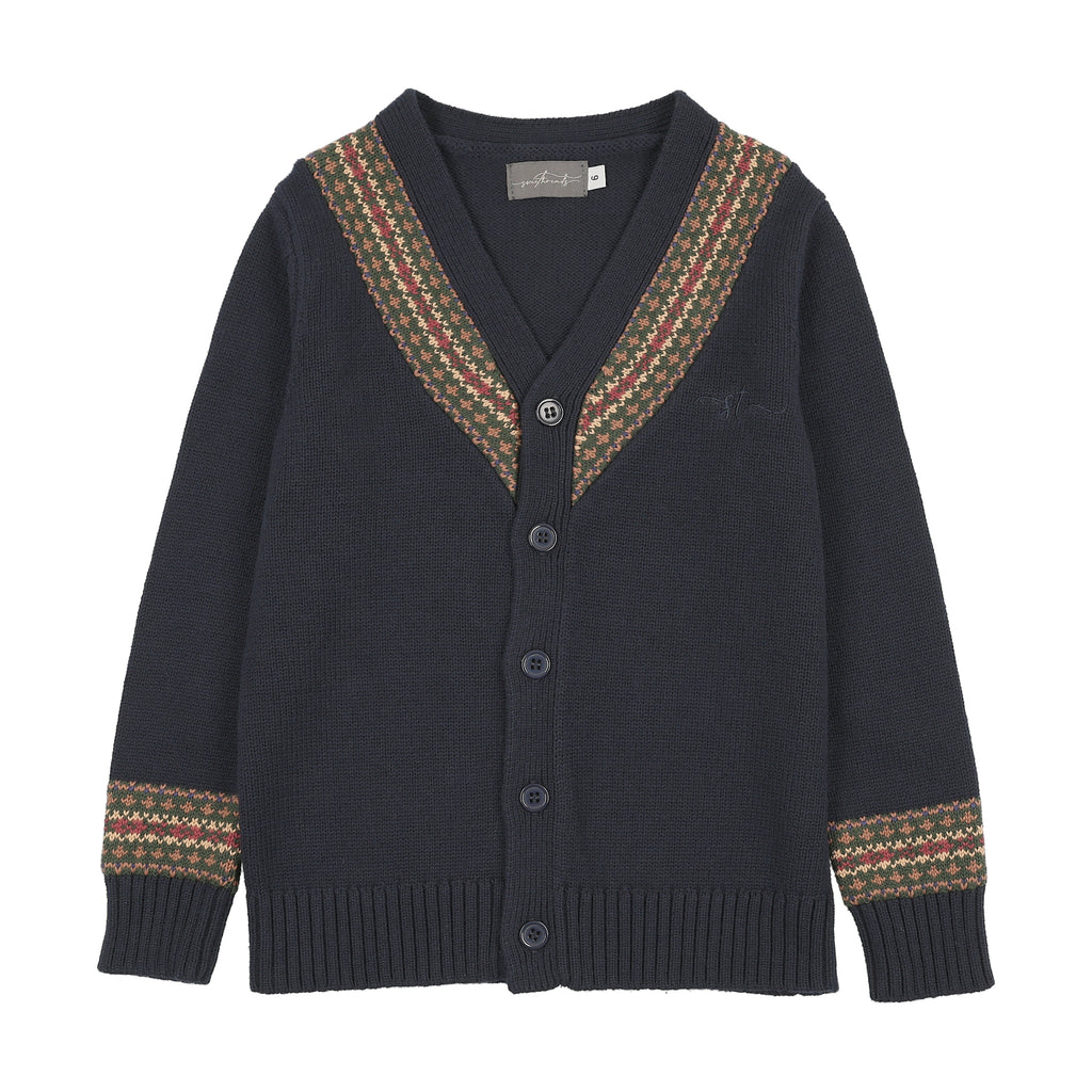 Sweet Threads Nordic Accent Knit Cardigan - Blue