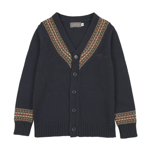 Sweet Threads Nordic Accent Knit Cardigan - Blue