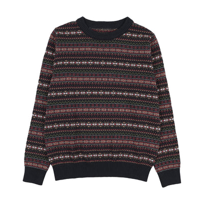 Sweet Threads Everest Pattern Crew Sweater - Printed