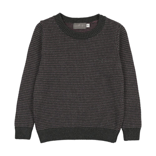Sweet Threads Duskwild Crew Sweater - Plum/Grey Patterned