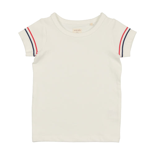 Lil Legs Short Sleeve T-Shirt White w/ Stripe