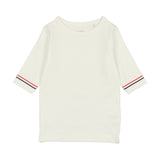 Lil Legs Three Quarter Sleeve T-Shirt White w/ Stripe