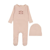 Lilette Suitcase Footie & Beanie - Pink
