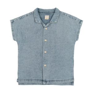 Lil Leg Stonewash Button Down Shirt