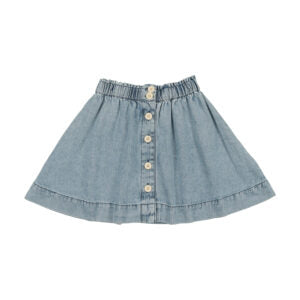 Lil Legs Stonewash Button Down Skirt - Short