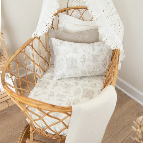 Petite Belle Toile Safra Bassinet Sheet Set - Taupe