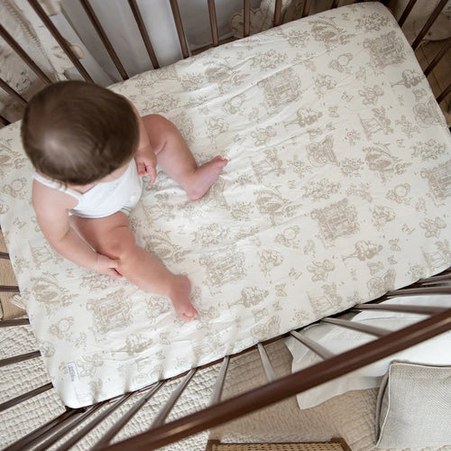 Petite Belle Toile Safra Porter Crib Sheet Set - Taupe