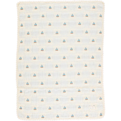Bebe Organic Atlantic Boat Patchwork Blanket - Blue