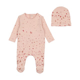 Bee & Dee Scattered Print Footie/Beanie - Dark Base - Girls