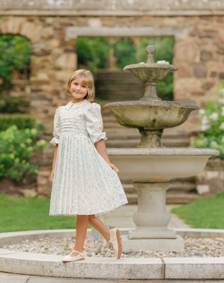 Velvette Label Floral Pleat Dress