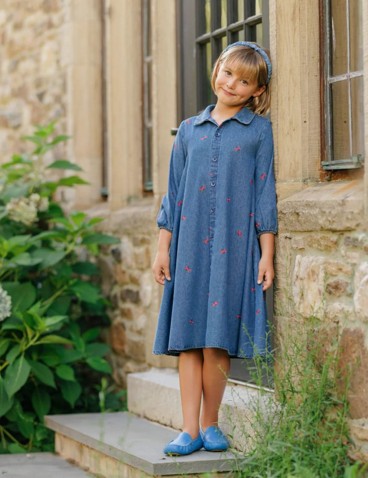 Velvette Label Red Bow Denim Dress – Moonlight