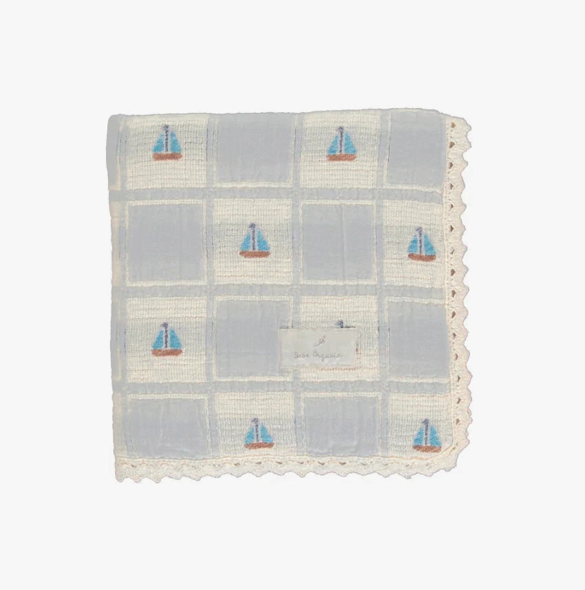 Bebe Organic Sailor Special Patchwork Blanket - Atlantic Boat
