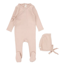 Load image into Gallery viewer, Lilette Wrapover Footie &amp; Beanie Set - Pale Pink