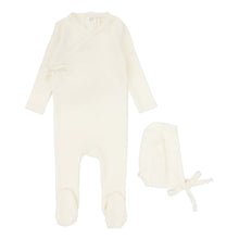 Load image into Gallery viewer, Lilette Wrapover Footie &amp; Beanie Set - Winter White