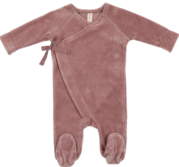 Lilette Velour Wrap Footie - Berry