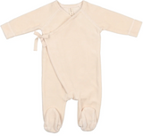 Lilette Velour Wrap Footie - Cream